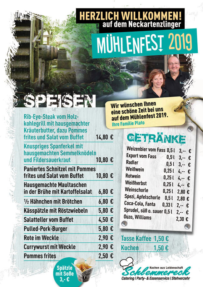 Downloadbutton Speisekarte Mühlenfest
